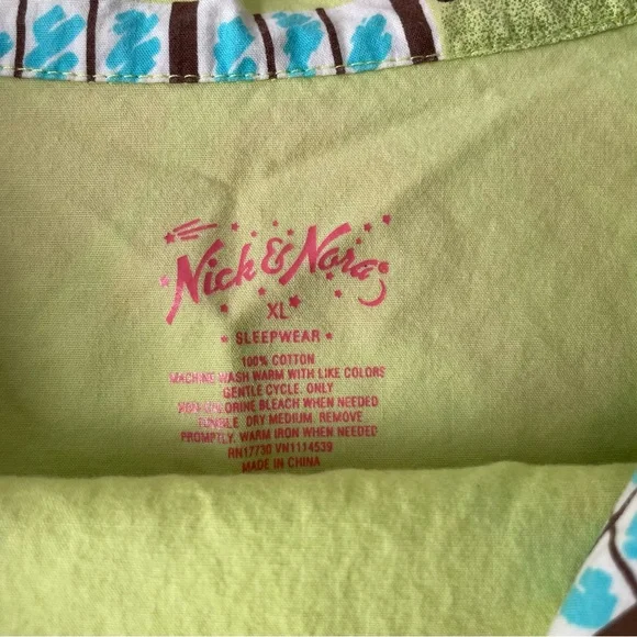 NICK & NORA Women's XL Flamingo Pajama Set Capri Length 100% Cotton - Picture 9 of 10